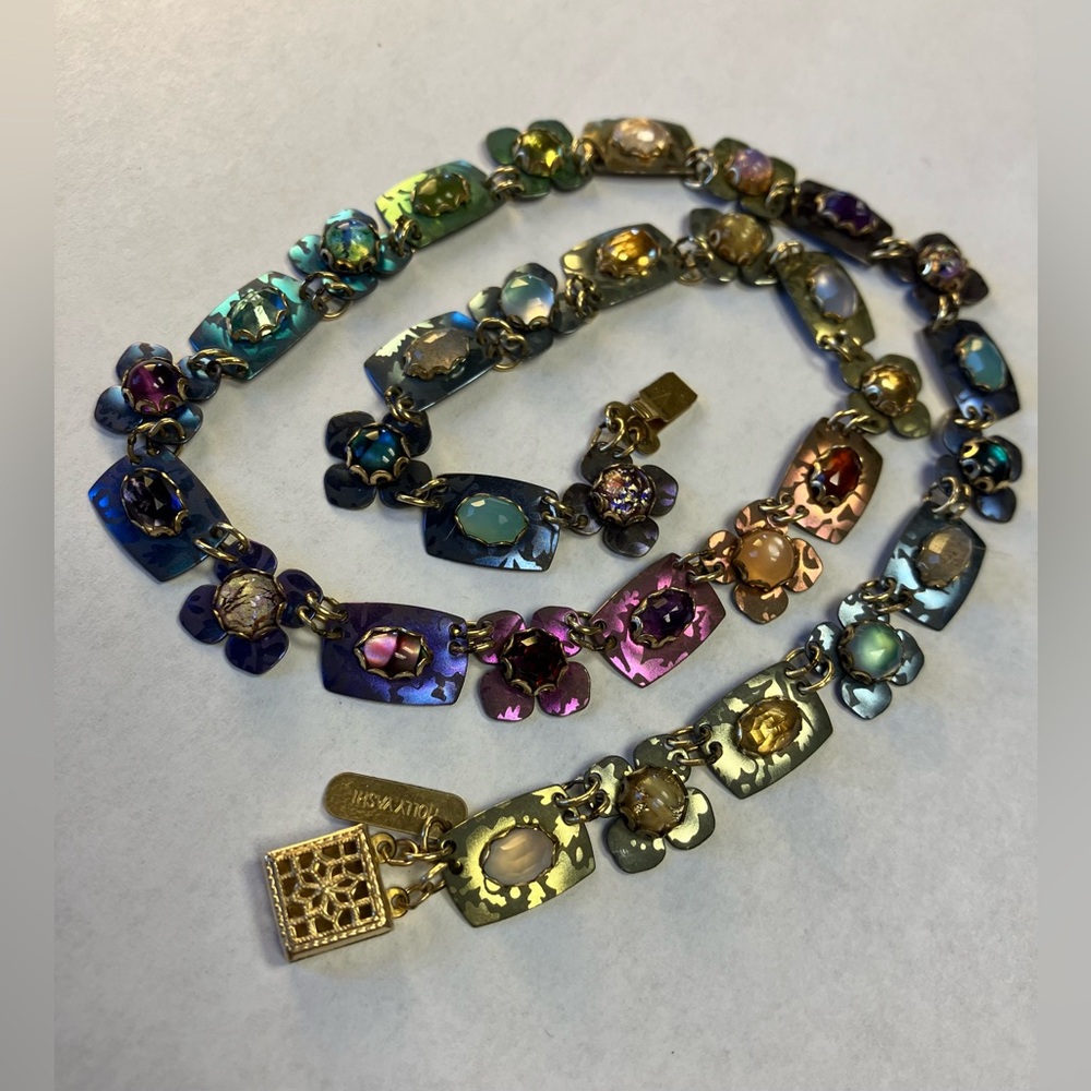 SOLD Holly Yashi Niobium and Gemstone Necklace 16”